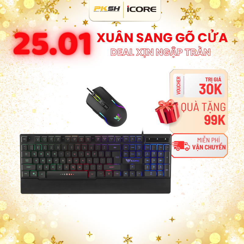 Bộ Phím Chuột Game iCore IGC01 - HÀNG CHÍNH HÃNG