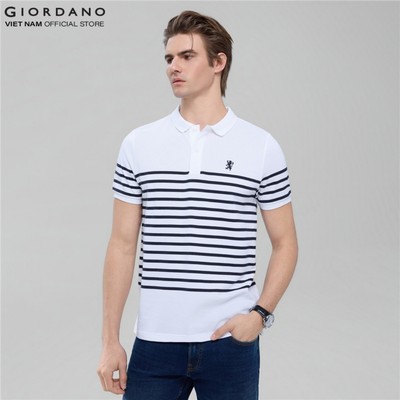 GIORDANO Áo Thun Nam Có Cổ Kẻ Sọc Ramadan Thematic Polo 01016230
