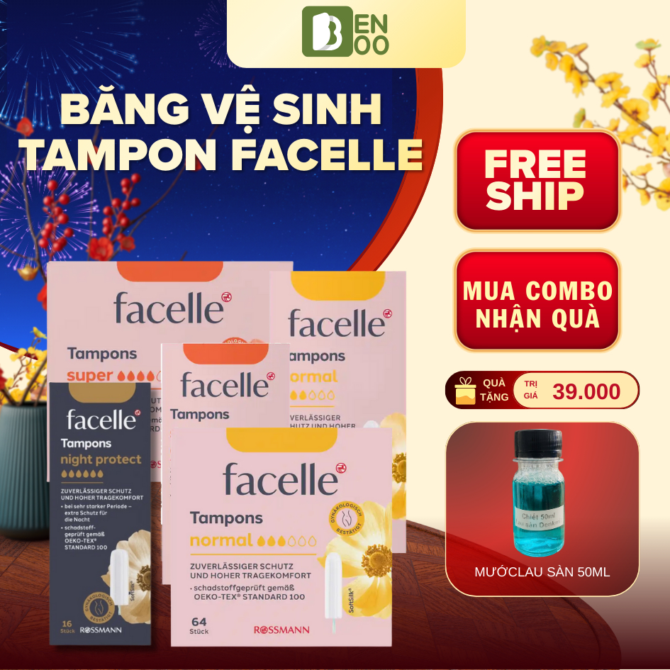 Tampon Facelle, Băng vệ sinh, BVS Facelle Super Plus - Băng vệ sinh dạng nút - Nội địa Đức