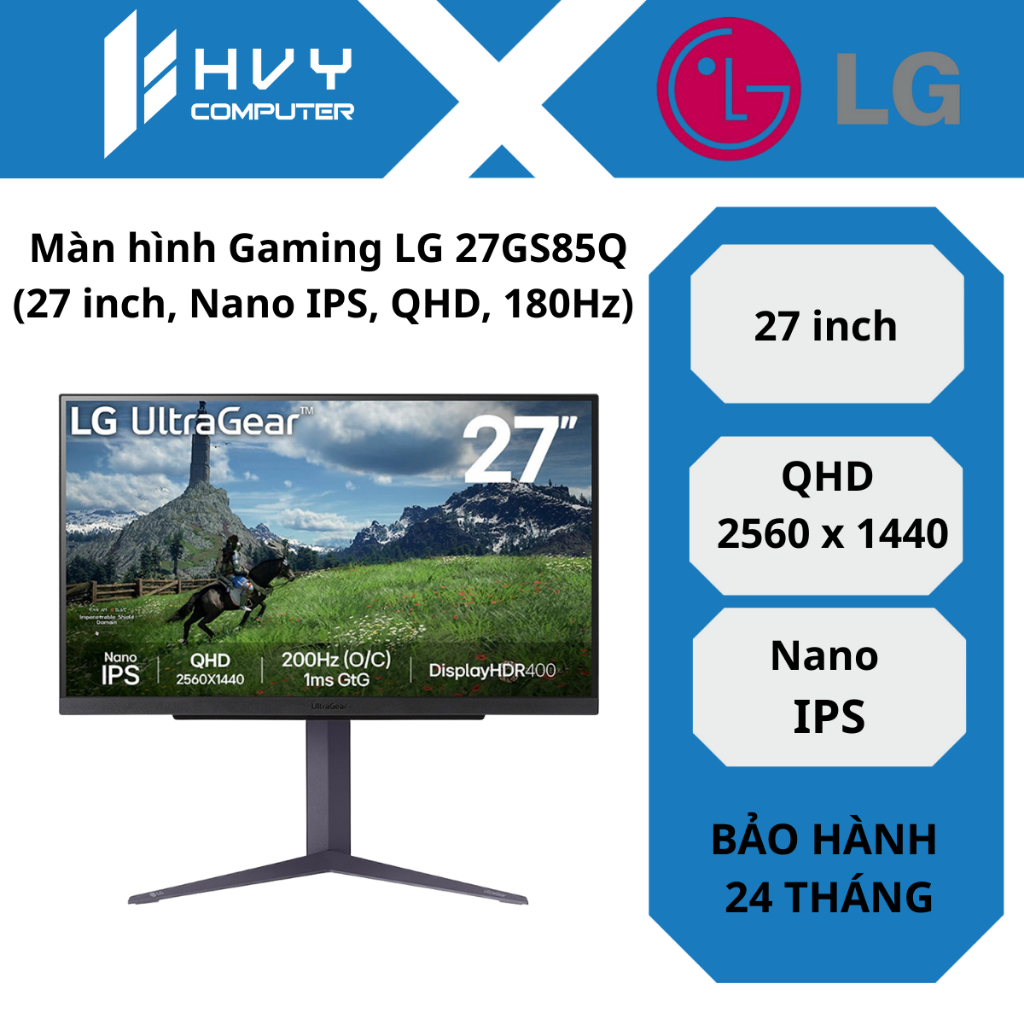Màn hình Gaming LG 27GS85Q (27 inch, Nano IPS, QHD, 180Hz) - Hàng chính hãng