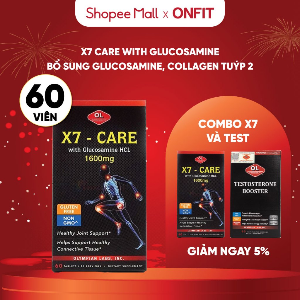 Viên Uống Xương Sụn Khớp Olympian Labs X7 Care (60 Viên) Bổ Sung Collagen, Glucosamine | ONFIT