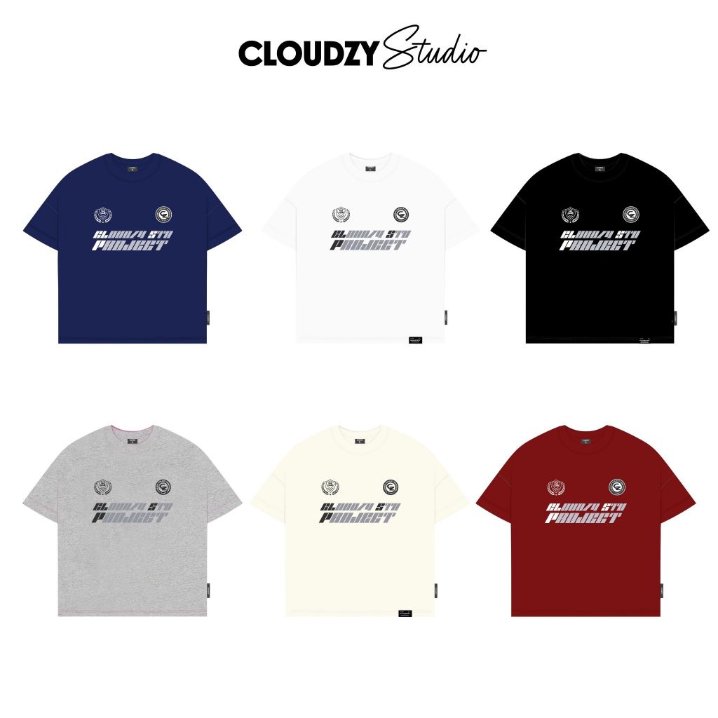 Áo Thun Boxy PROJECT Cloudzy Studio, Áo Phông Premium 100% Cotton 250gsm Thoáng Mát