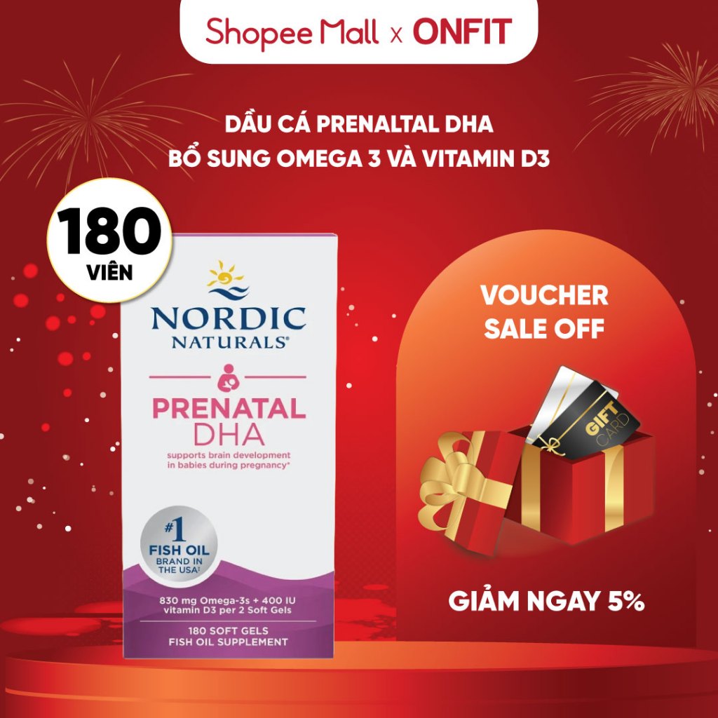 Dầu Cá Omega 3 Cho Mẹ Bầu Nordic Naturals Prenatal DHA, Hỗ Trợ Thai Kì và Thai Nhi Phát Triển Khỏe Mạnh | ONFIT