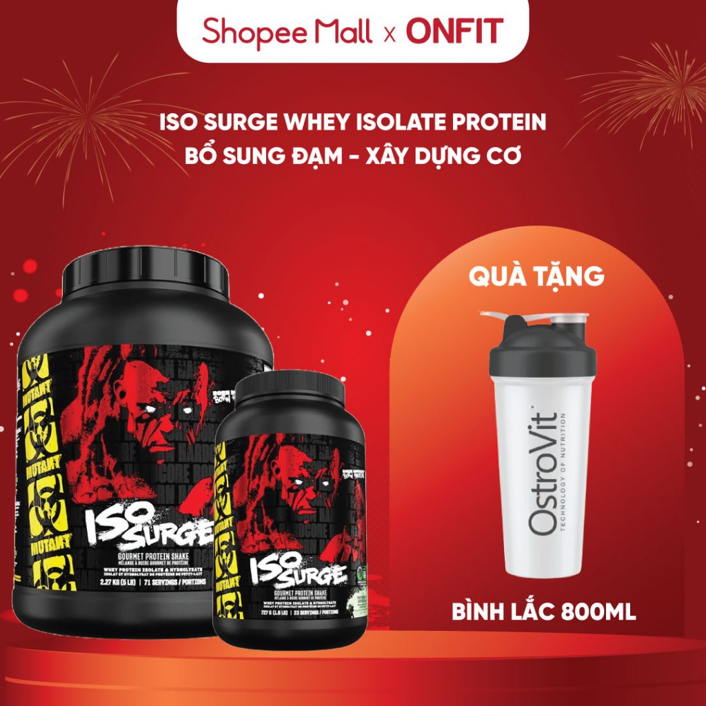 Sữa bột Mutant Iso Surge (1.6Lbs, 5Lbs) Đạm Cao, Calo Thấp, Chứng Nhận Informed Choice | ONFIT