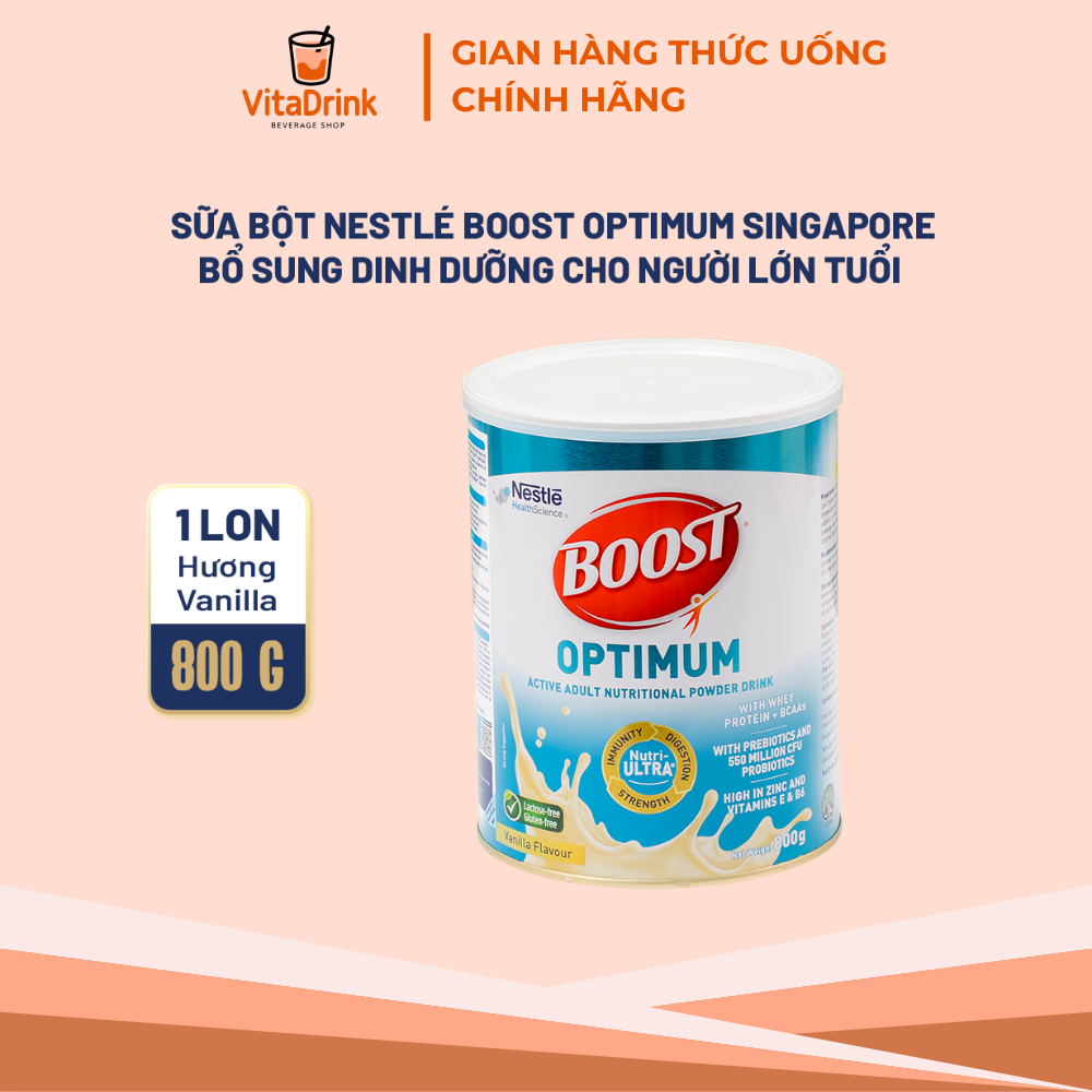Sữa Bột NESTLÉ BOOST OPTIMUM Singapore Bổ Sung Dinh Dưỡng Cho Người Lớn Tuổi - Lon 800G