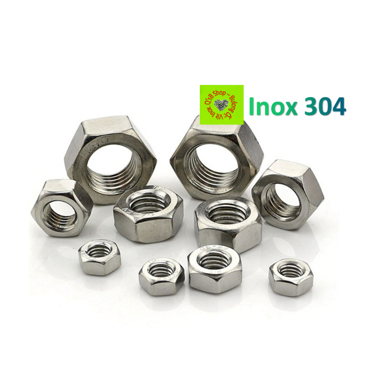 [ HÀNG CÓ SẴN] Đai ốc lục giác ngoài size M3- M8 DIN 934, ecu inox, con tán Inox 201,  inox 304, Ino
