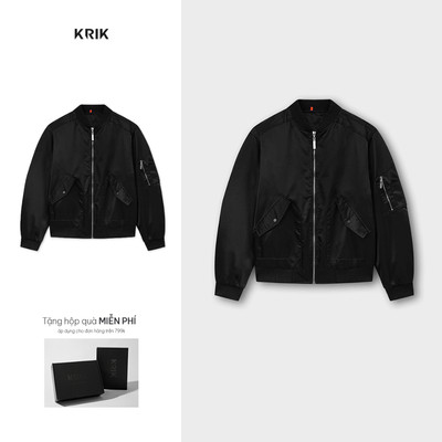 Áo Khoác Bomber Nam KRIK Form Boxy Chất Liệu Nylon Thiết Kế Lót Chần Bông AK5152