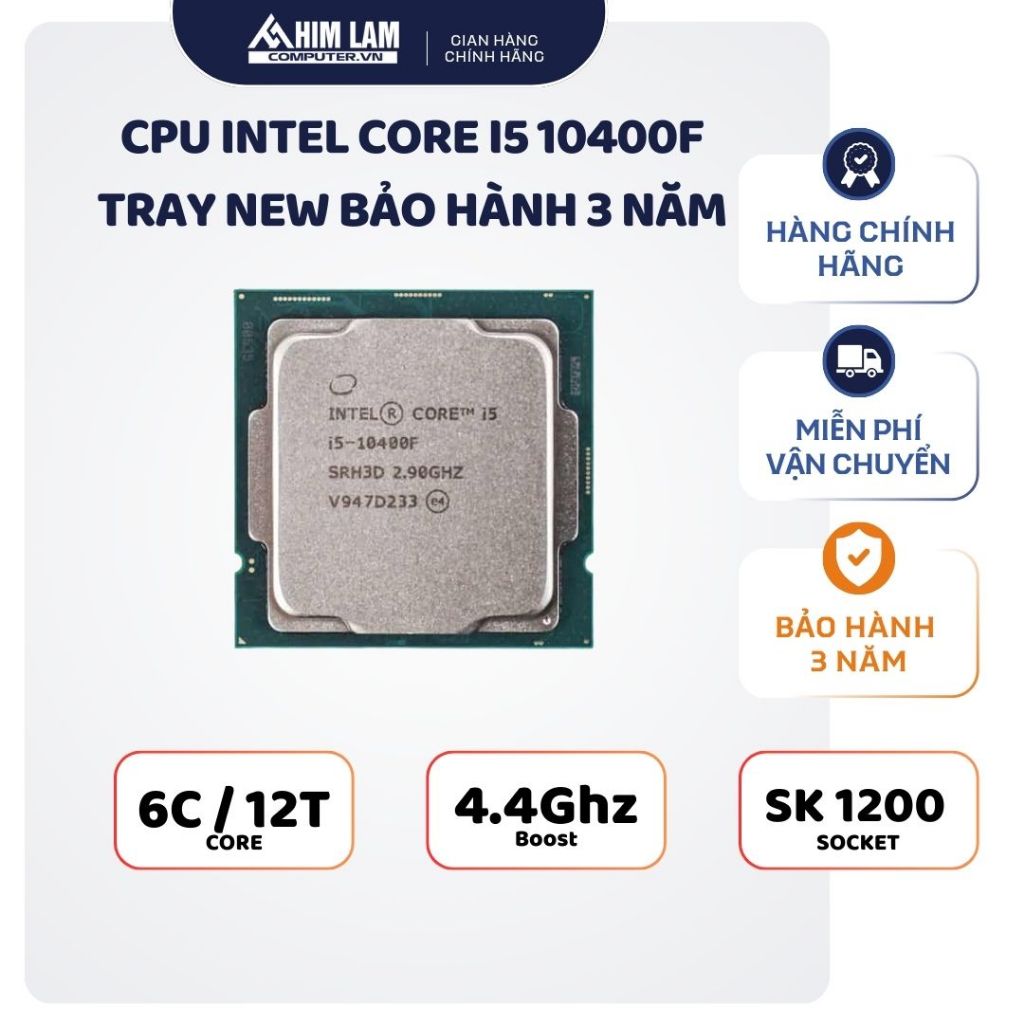 CPU Intel Core i5-10400F TRAY MỚI _ Bảo hành NCC 36 Tháng Full VAT