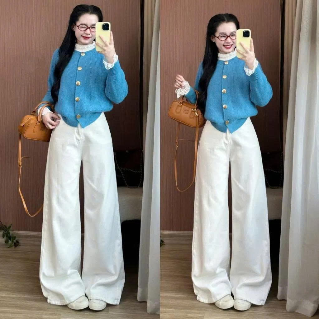 Quần Jean Denim Suông Ống Rộng Màu Đen Basic 247store Dễ Mặc, Dễ Mix Ống 33cm | BigBuy360 - bigbuy360.vn