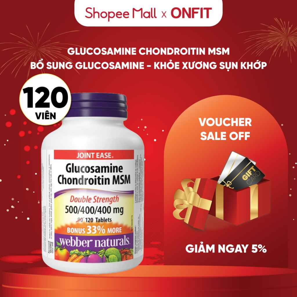 Viên Uống Xương Sụn Khớp Webber Naturals Glucosamine Chondroitin MSM (120 Viên) ONFIT
