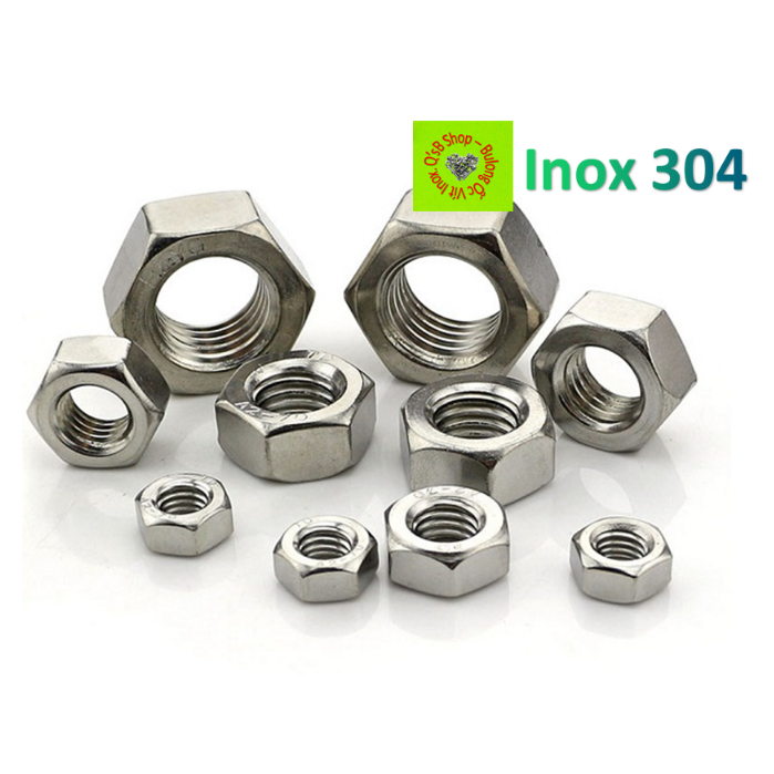 Đai ốc lục giác ngoài size M3,4,5,6,8. inox 201, 304, 316 , ecu lục giác ngoài inox DIN 934