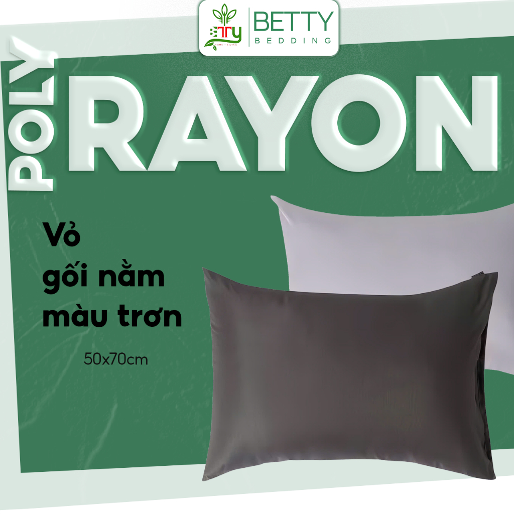 Vỏ Gối Nằm Betty Bedding Màu Trơn Tencel Viscose, Size 50x70cm