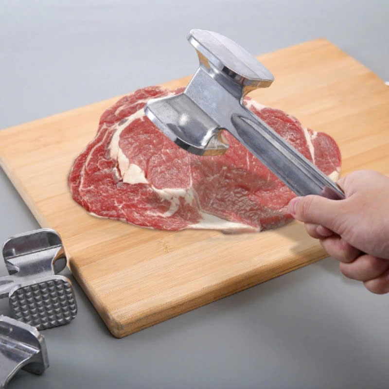 BÚA DẦN MỀM THỊT 2 ĐẦU THÉP KHÔNG GỈ - Búa Đập Thịt Bò Lợn Nhanh Mềm,Dụng Cụ Đập Hành Tỏi Nhanh Chóng