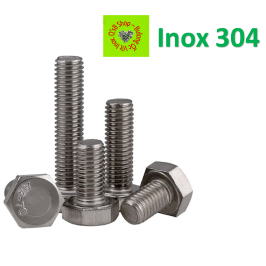 Bulong lục giác ngoài ren suốt size 8x50 đến 8x150, ốc inox , bulong inox, inox 304