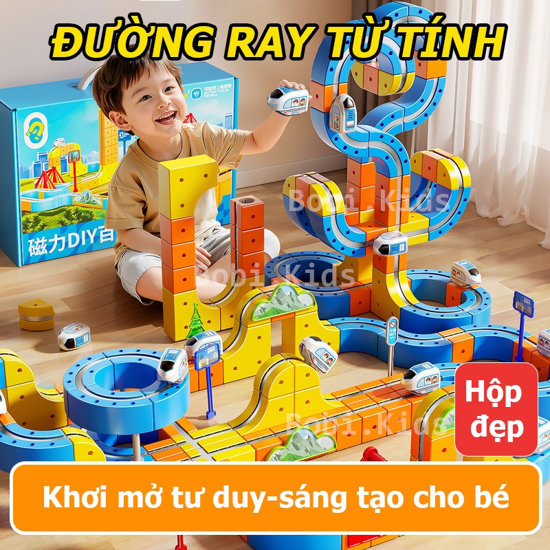 Đồ chơi lắp ráp đường ray từ tính DIY