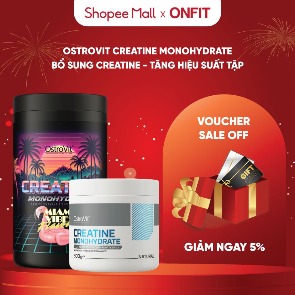 Ostrovit Creatine Monohydrate (300g & 500g) Hỗ Trợ Cải Thiện Hiệu Suất, Sức Mạnh Cơ Bắp