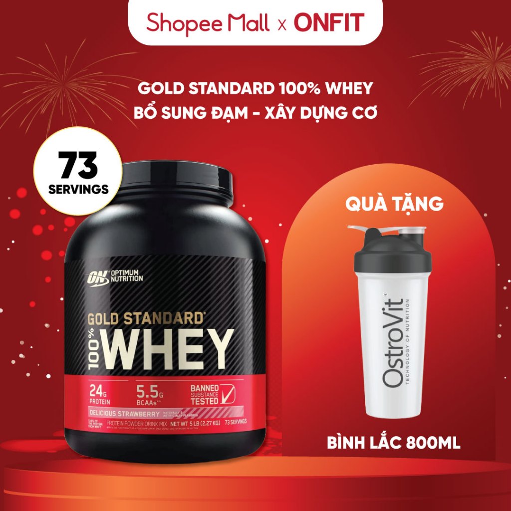 Sữa Bột Optimum Nutrition Gold Whey Standard 100% (2Lbs, 5Lbs) Giàu Đạm Ít Calo - Nhập Khẩu USA | ON