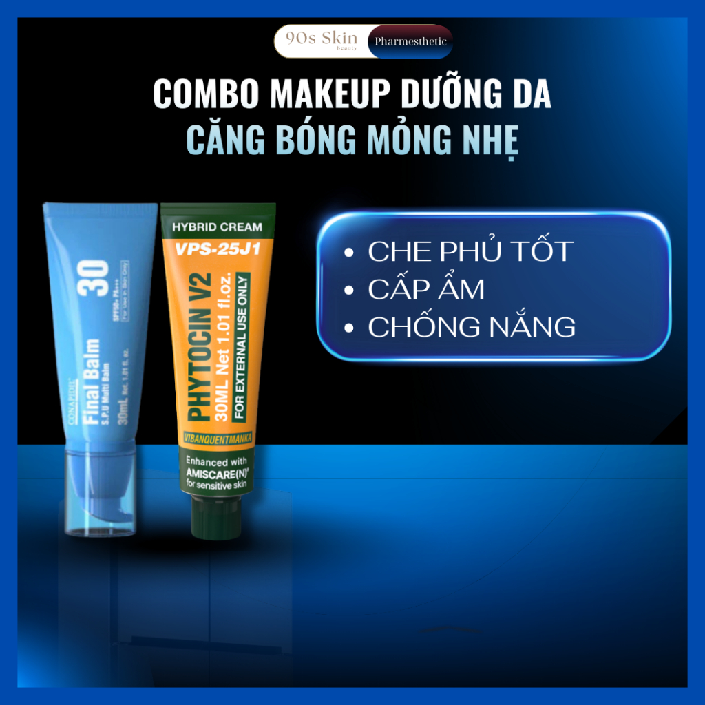 Combo makeup căng bóng dưỡng da toàn diện Final Balm và Phytocin V2