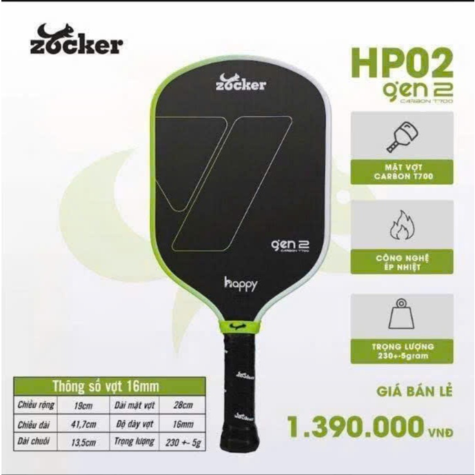 Vợt Pickleball Zocker HP02 Gen 2