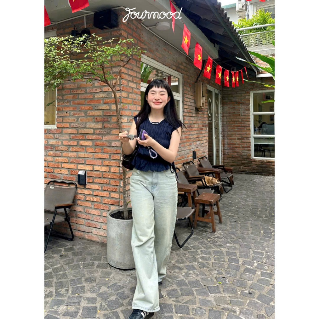 TDT4 - Quần Jean Nữ Ống Suông Lưng Cao GIRL JEANS