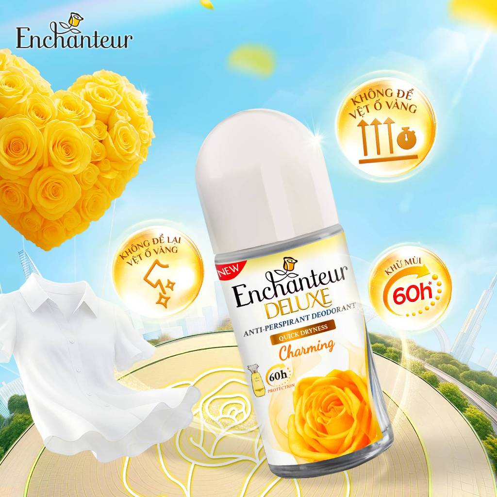 [PHIÊN BẢN MỚI] Lăn khử mùi Enchanteur hương nước hoa Pháp tinh tế, không để lại vệt ố vàng 50ml / 65ml