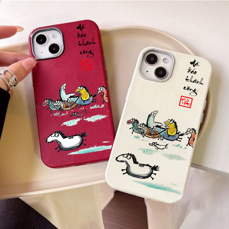 Ốp lưng iPhone Tết 2026 Bính Ngọ Mã Thành Công vô tri: chống bẩn, chống xước và va đập Pikapi qn1106