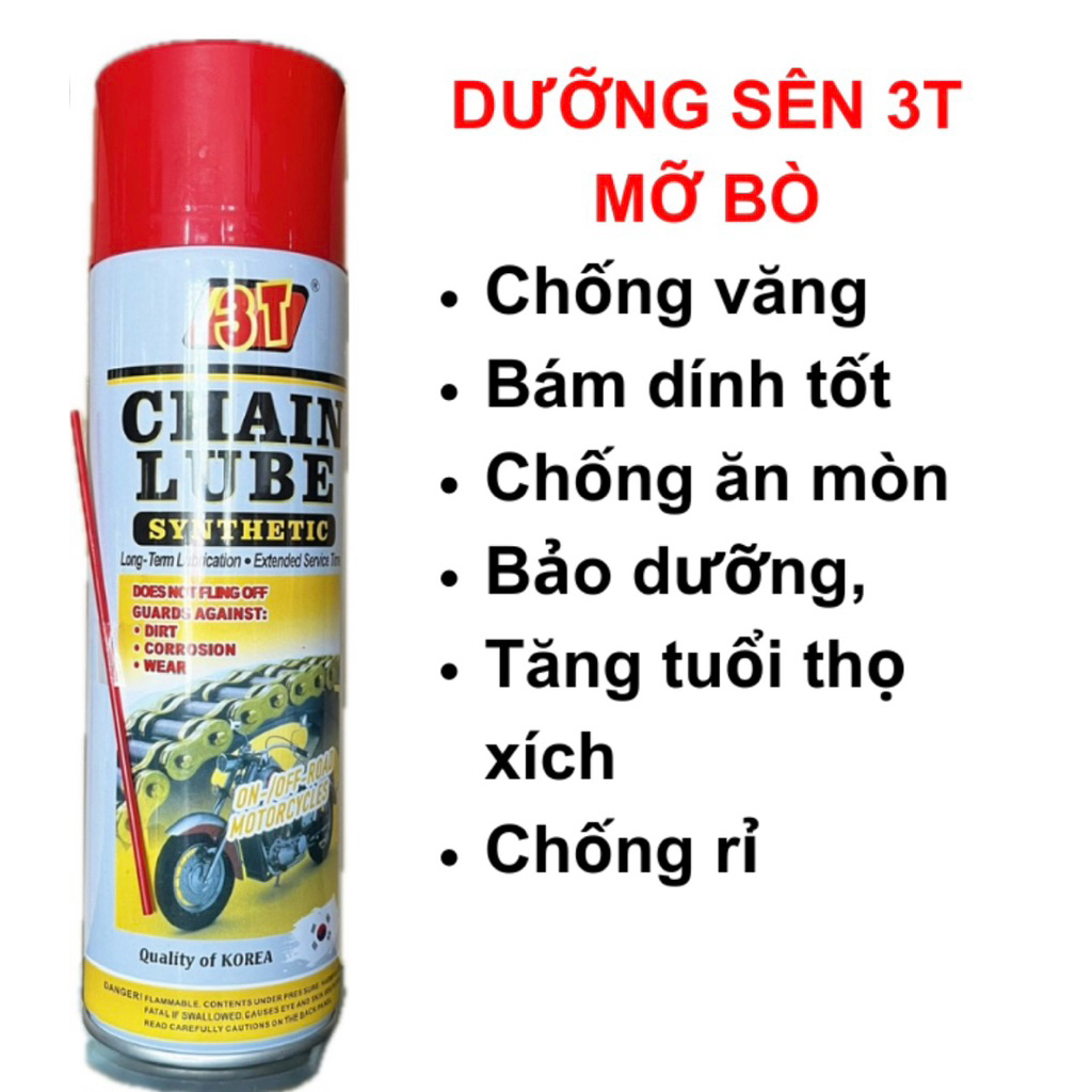Chai xịt  Bôi trơn CHAIN LUBE  SYNTHETIC 3T 500ml