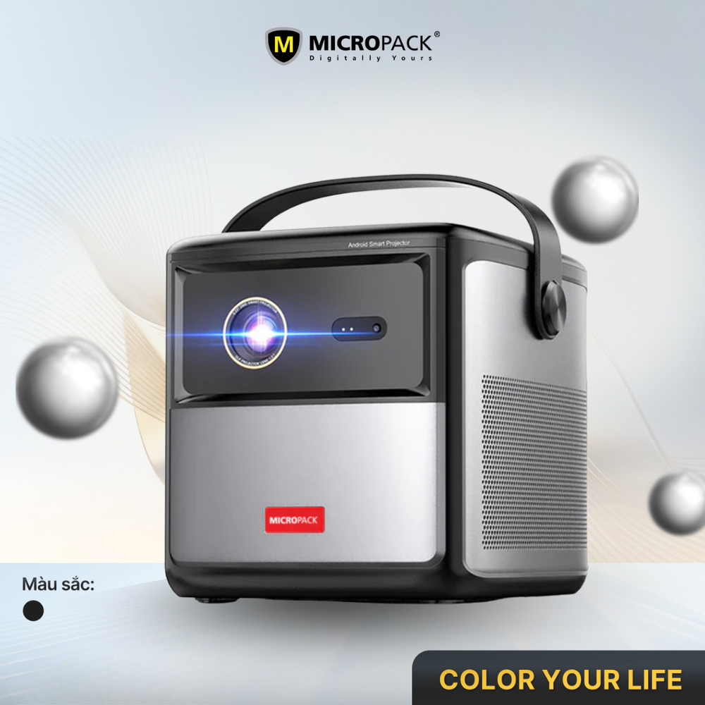 Máy chiếu MicroPack DLP PROJECTOR MPJ-03 - Máy Chiếu Mini Android Full HD Hỗ Trợ 4K, Pin Lớn, Âm Tha