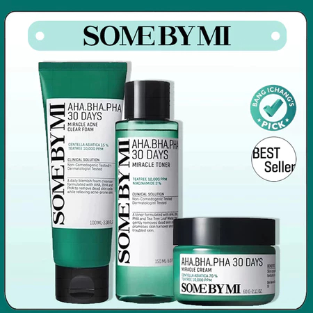 Kem dưỡng giảm mụn AHA-BHA-PHA 30 Days Miracle 60g/Some By Mi AHABHAPHA 30 Days Miracle Toner 150ml