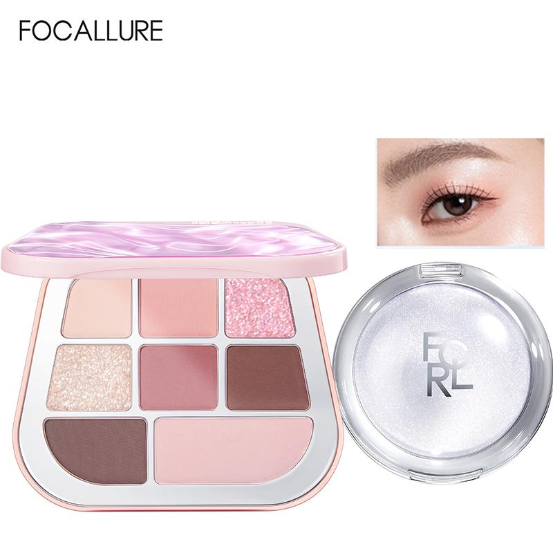 Focallure Bộ Trang Điểm 2 Món Phấn Bắt Sáng Và Bảng Phấn Mắt 8 Ô
