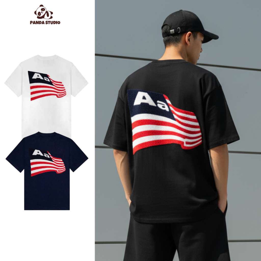 Áo Phông Unisex AA Studio Form Boxy - Áo Thun AA Stu Cotton Thêu Nổi Cực Chiến Dân Tổ