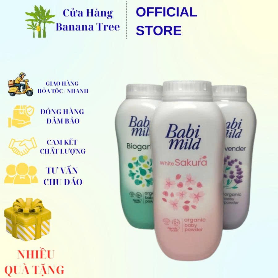 (Hàng mới) Phấn rôm BABI MILD cao cấp cho bé 160g