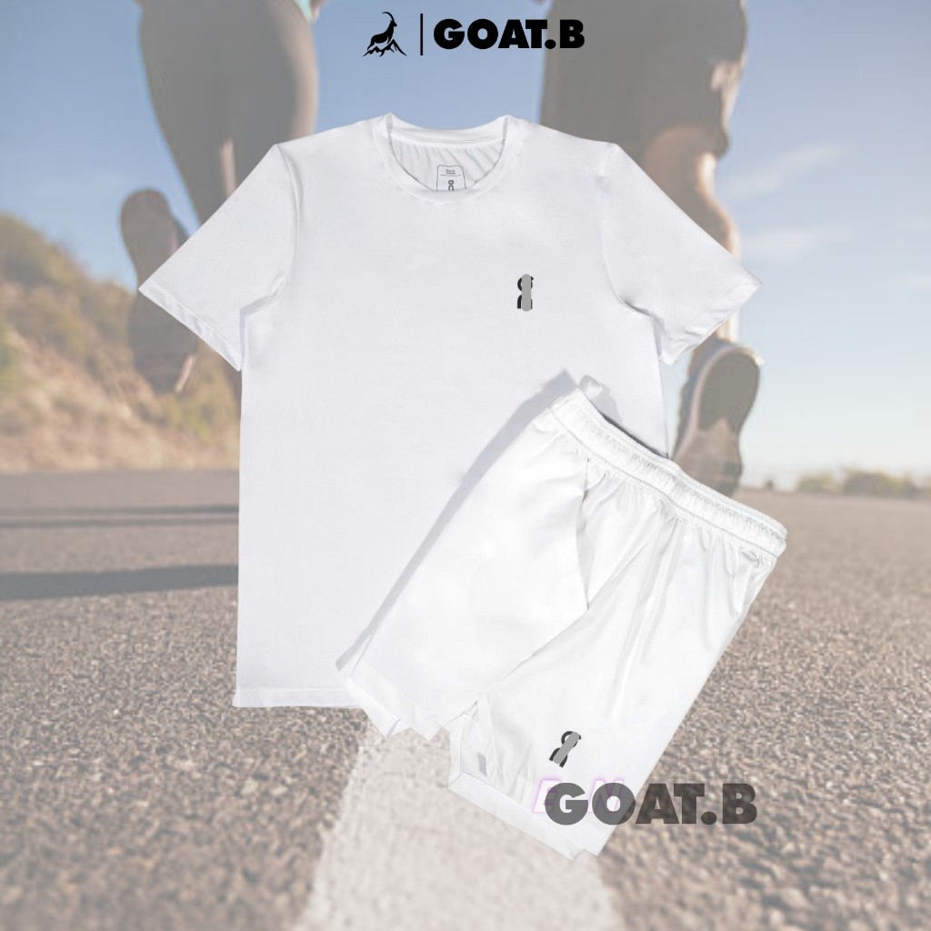 Bộ Quần Áo Thể Thao Cộc Tay Thoáng Mát ON Court - Full Trắng