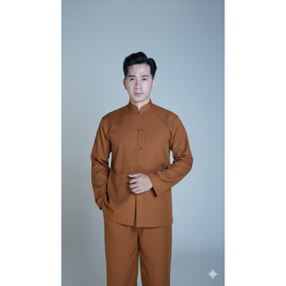 ĐỒ LAM ĐI CHÙA Mẫu LÃNH TỤ NAM CÚT NHỰA DÀNH CHO PHẬT TỬ