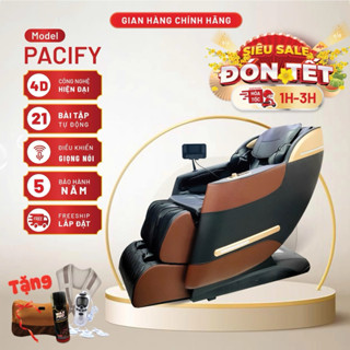 [Con lăn 4D] Ghế massage toàn thân PACIFY, 21 bài tập, điều khiển giọng nói thông minh
