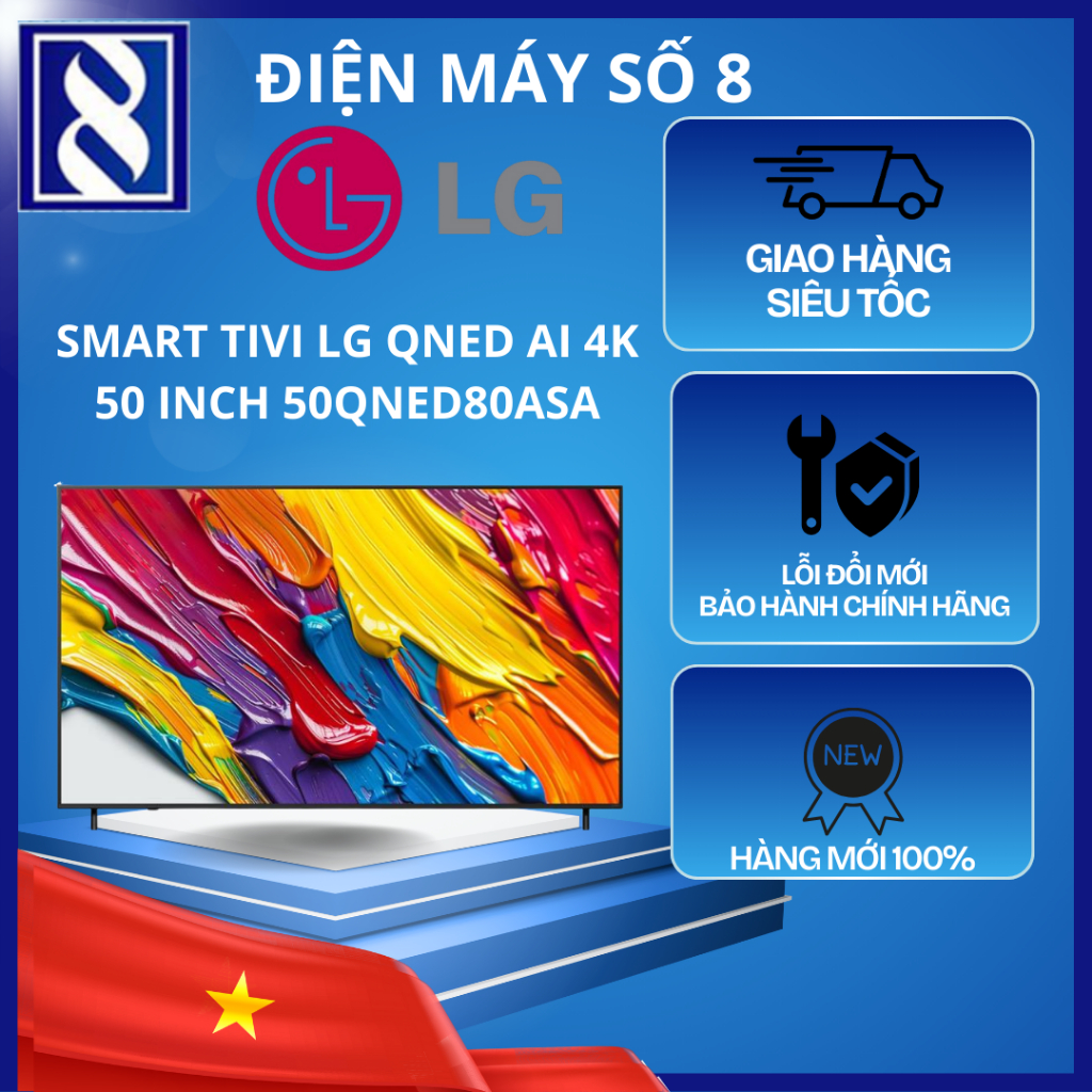Điện Máy Số 8 | 50QNED80ASA | Smart Tivi LG QNED AI 4K 50 Inch 50QNED80ASA - Chính Hãng