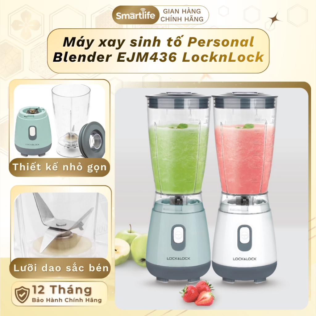 Máy xay sinh tố Personal Blender EJM436  LocknLock đa năng nhỏ gọn, xay được đá, thao tác đơn giản d