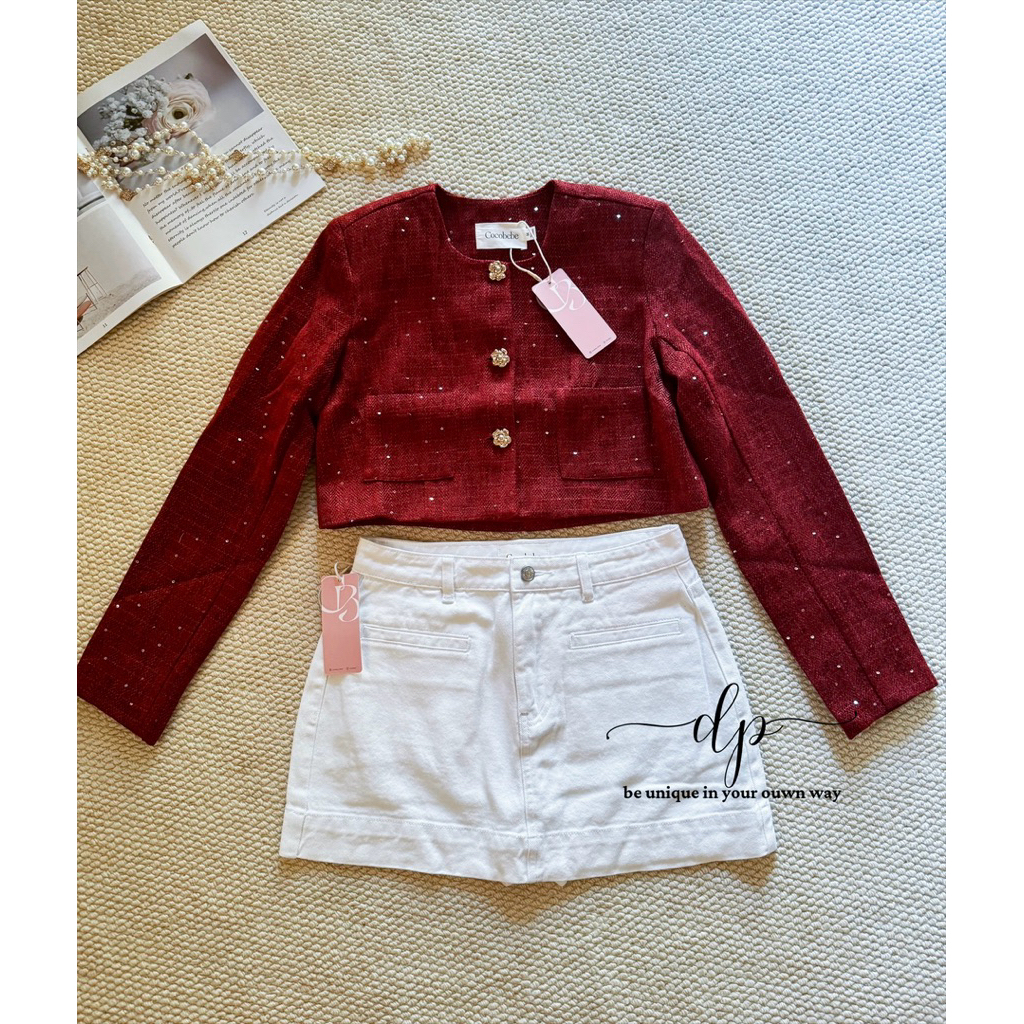 CHỤP THẬT- ÁO DẠ KIM SA PHỐI CV JEAN COCOBEBE