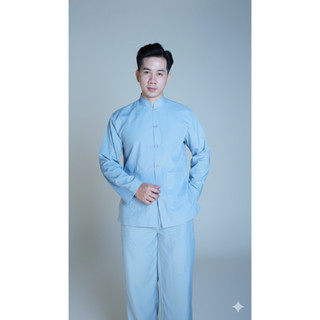 ĐỒ LAM ĐI CHÙA Mẫu LÃNH TỤ NAM CÚT NHỰA DÀNH CHO PHẬT TỬ
