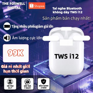 Tai nghe Bluetooth không dây TWS i12 có hộp đựng họa tiết dễ thương và micro di động