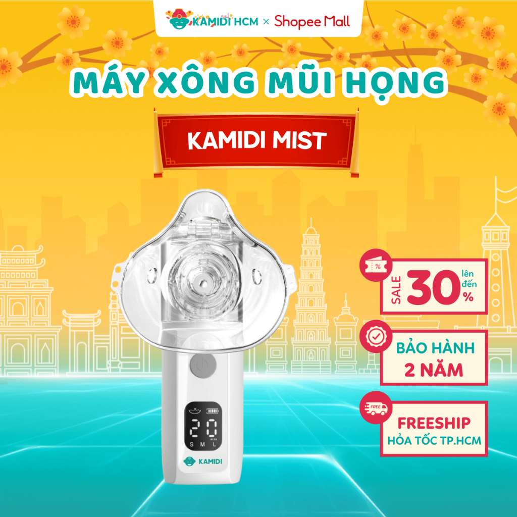 [HỎA TỐC HCM] Máy Xông Mũi Họng Kamidi Mist 1