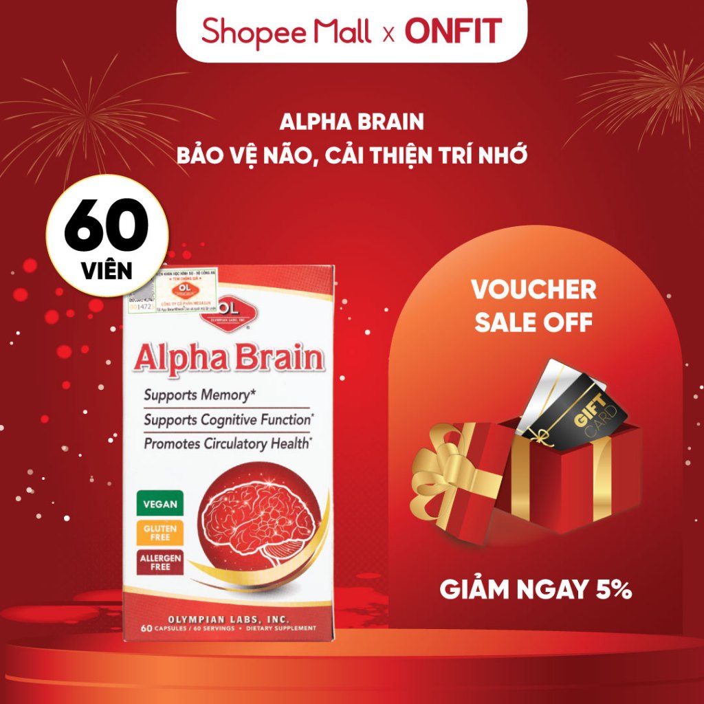 Viên Uống Bổ Não Olympian Labs Alpha Brain (60 Viên) Bổ Sung Thành Phần Tự Nhiên | ONFIT