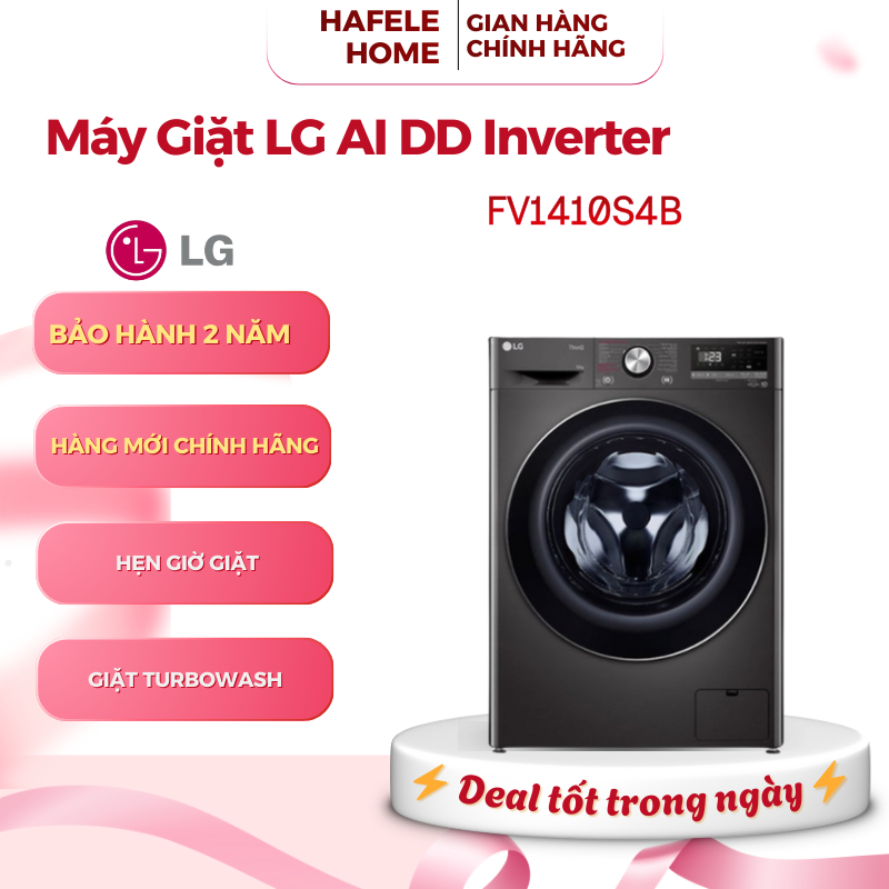 Máy Giặt LG FV1410S4B Inverter 10kg – AI DD - 14 Chương Trình Giặt Đa Dạng - Tiết Kiệm Điện - EEH
