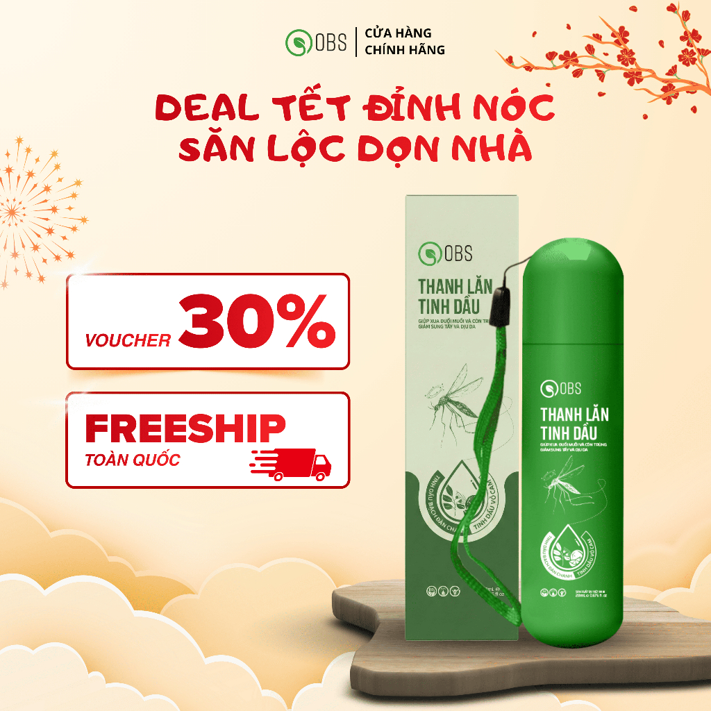Thanh Lăn Đuổi Muỗi Cho Trẻ Nhỏ OBS - Tinh Dầu Thiên Nhiên + IR3535 – Xua Muỗi Hiệu Quả, Làm Dịu Da