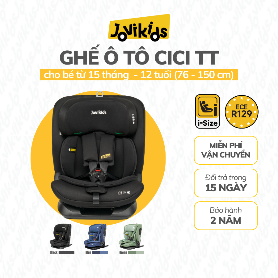 Jovikids CICI TT - Ghế Ô Tô Cho Bé - R129/i-Size  + Isofix (cho bé cao 76 - 150 cm)