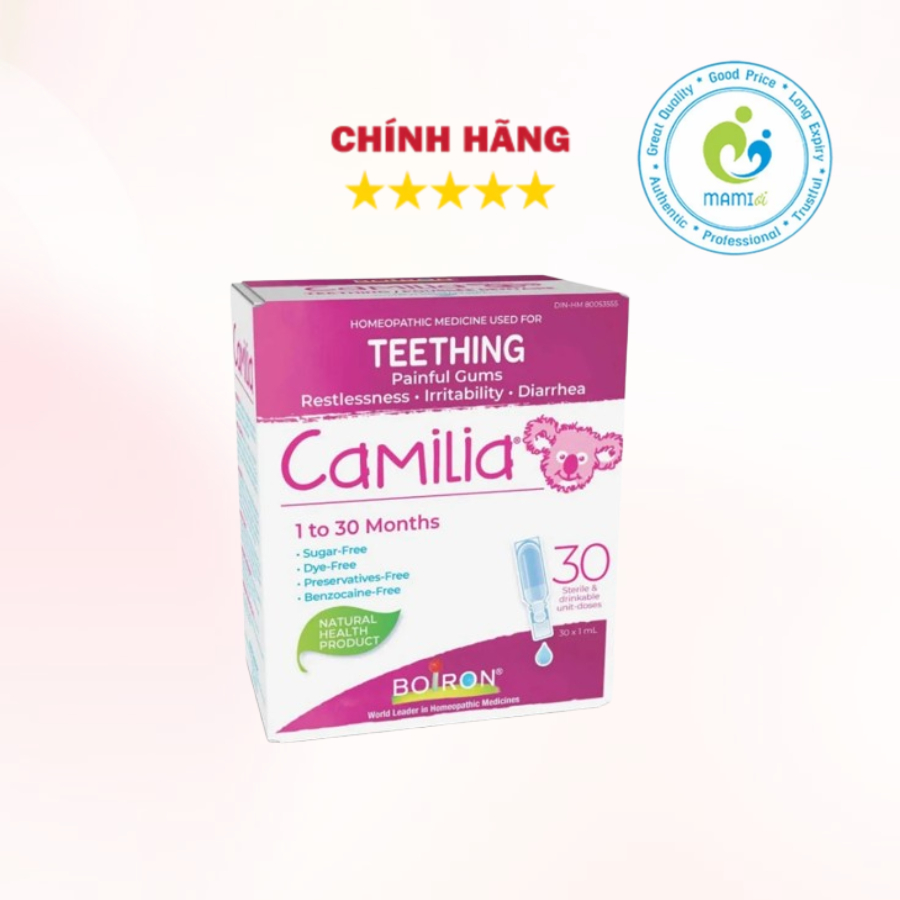 BOIRON Camilia Teething – Hỗ Trợ Làm Dịu Nướu, Giảm Khó Chịu Khi Bé Mọc Răng (Hộp 30 Ống)