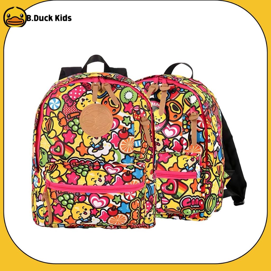 Balo Trẻ Em [B Duck-Chính Hãng] Họa Tiết Đáng Yêu Màu Hồng , Balo Siêu Nhẹ, Thoáng Khí, Balo nhỏ gọn