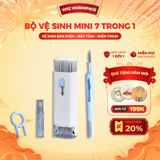 Bộ Vệ Sinh Đa Năng 7in1, Dụng Cụ Vệ Sinh Làm Sạch Bàn Phím, Tai Nghe, Màn Hình, Laptop, Điện Thoại