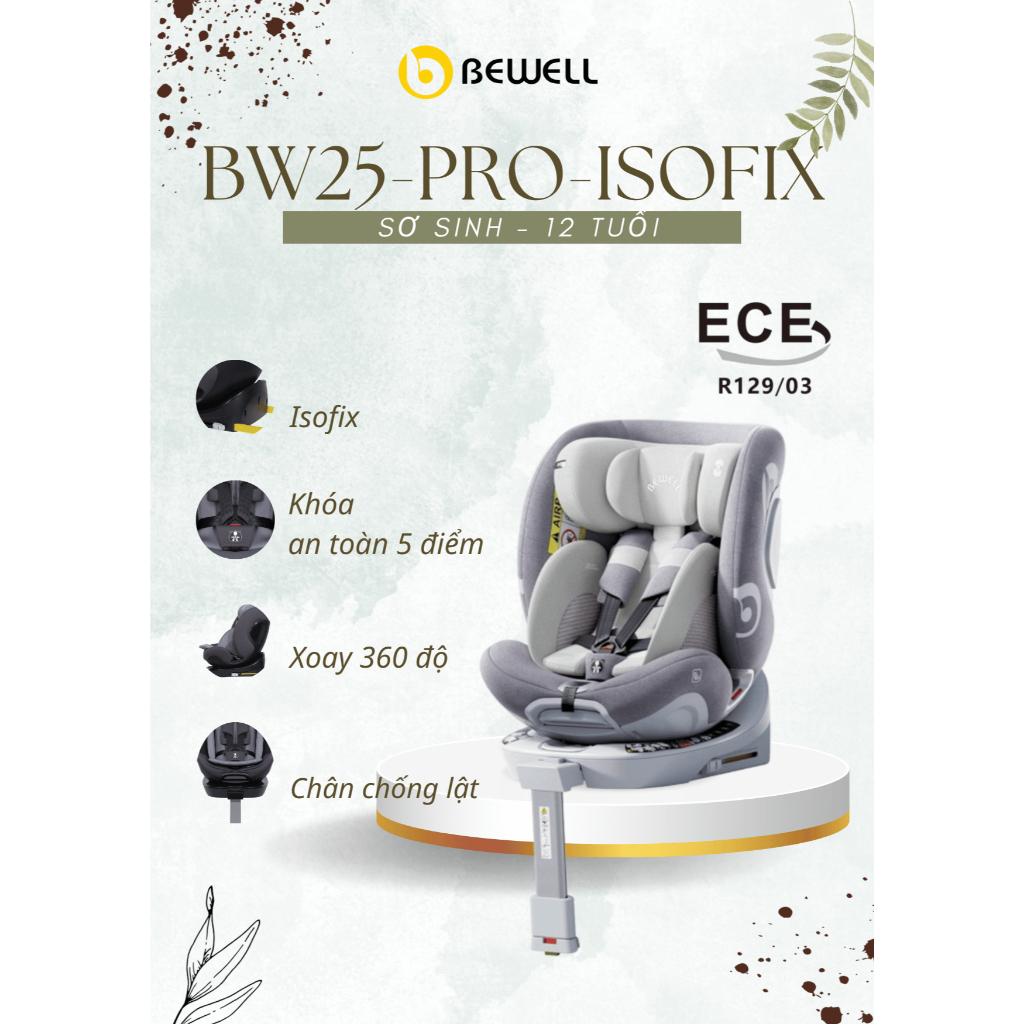 Ghế ngồi ô tô cho Trẻ Em Bewell BW25