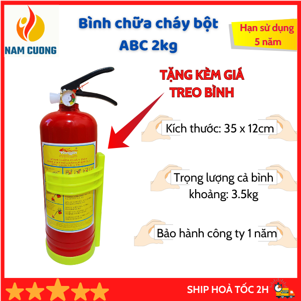 Bình Chữa Cháy 2Kg Trang Bị Cho Ô Tô Bảo Hành 1 Năm